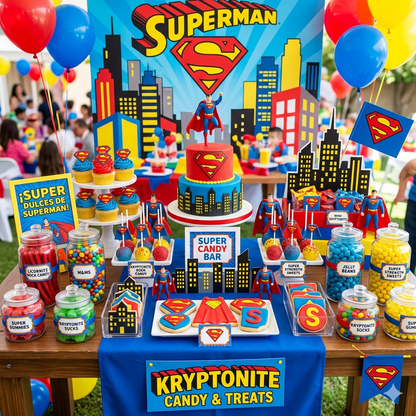 Super-Hero Lab: Mesas de Dulces con Poderes de Autor 🦸‍♂️⚡